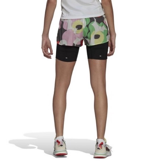 Adidas x Marimekko Running Shorts 2 in 1 Floral Print Medium 8" - Picture 11 of 11